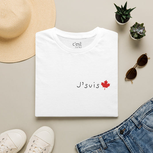 J'suis | T-Shirt with Maple Leaf Minimalist Canada Tee