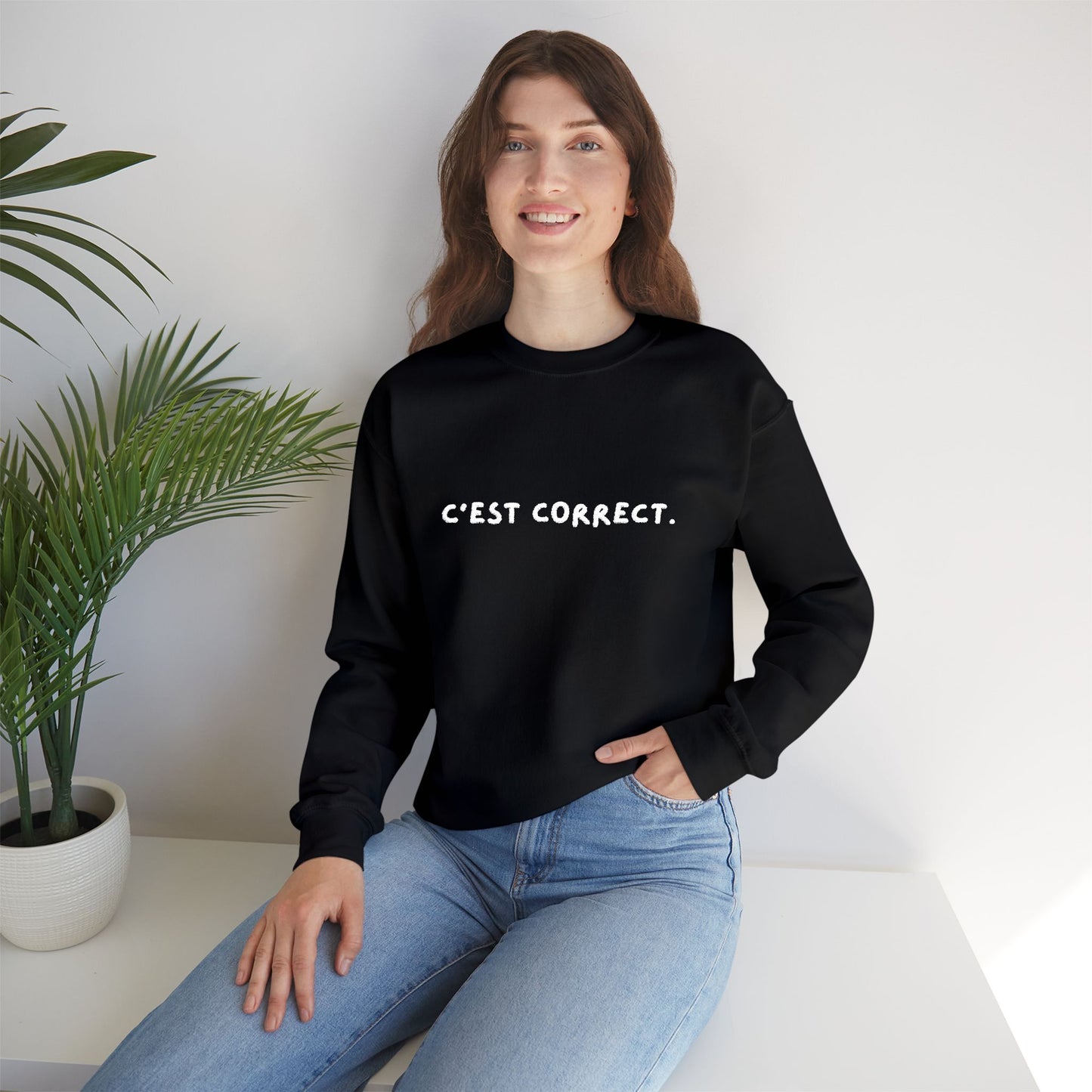 C’est correct | Embroidered Unisex Crewneck Sweatshirt