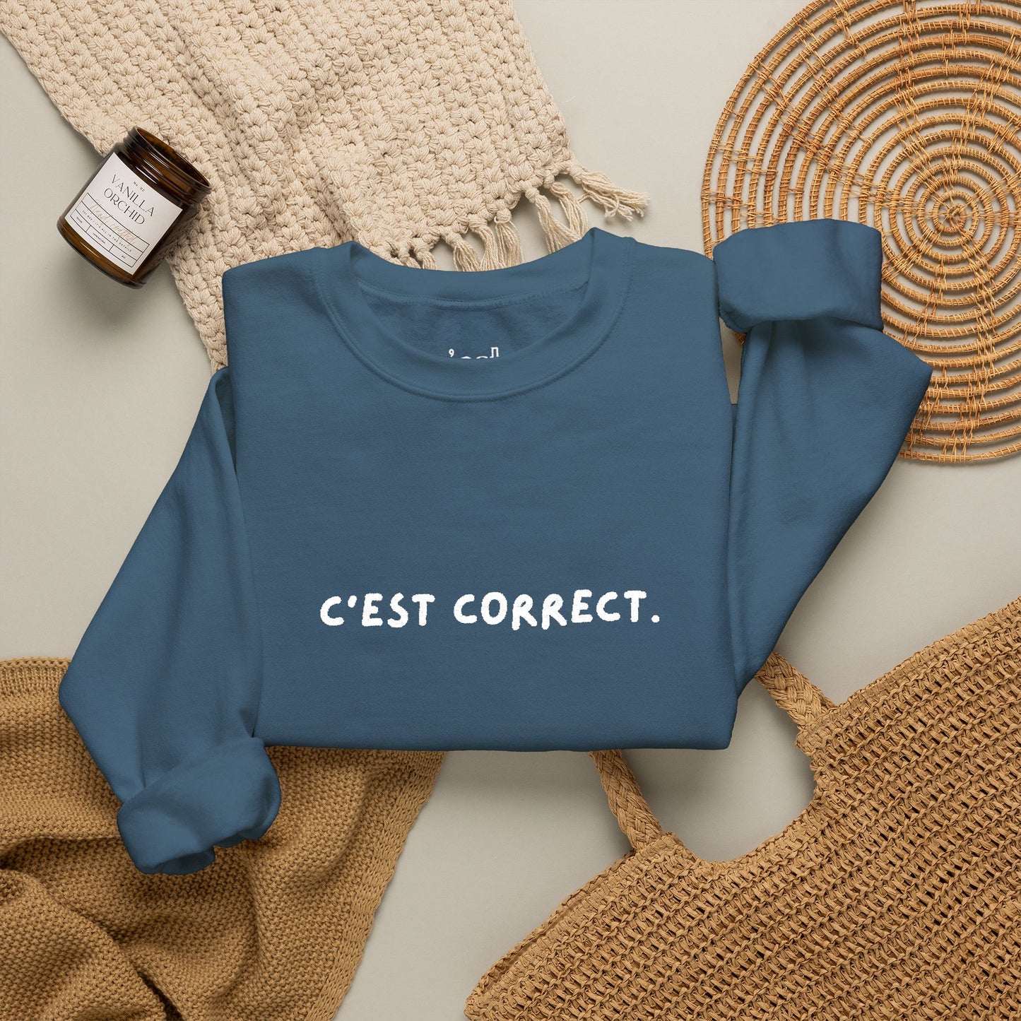 C’est correct | Embroidered Unisex Crewneck Sweatshirt