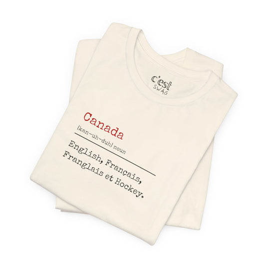Canada Définition — English, Français, Franglais et Hockey Casual T‑Shirt