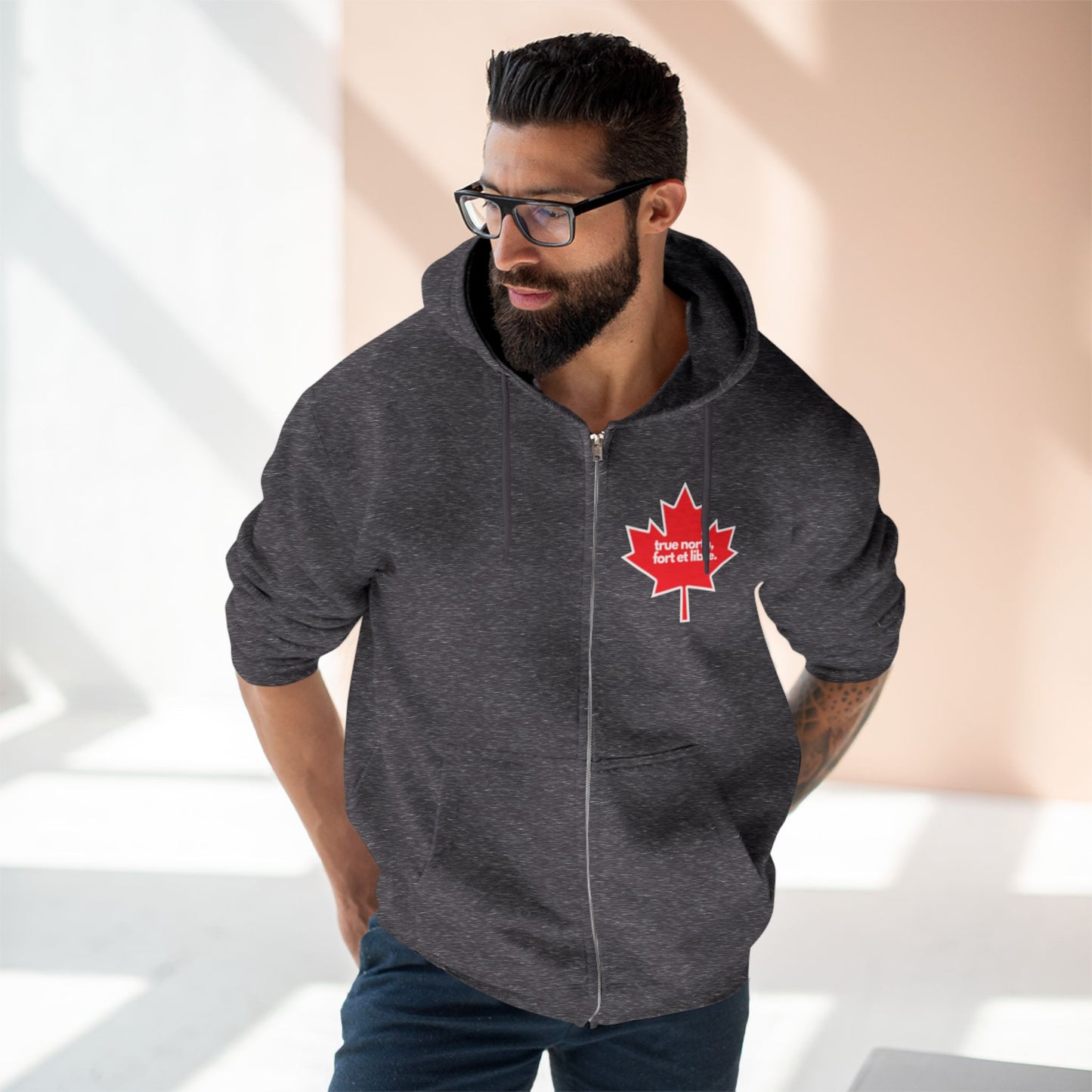 true north fort et libre | Sweat à capuche unisexe