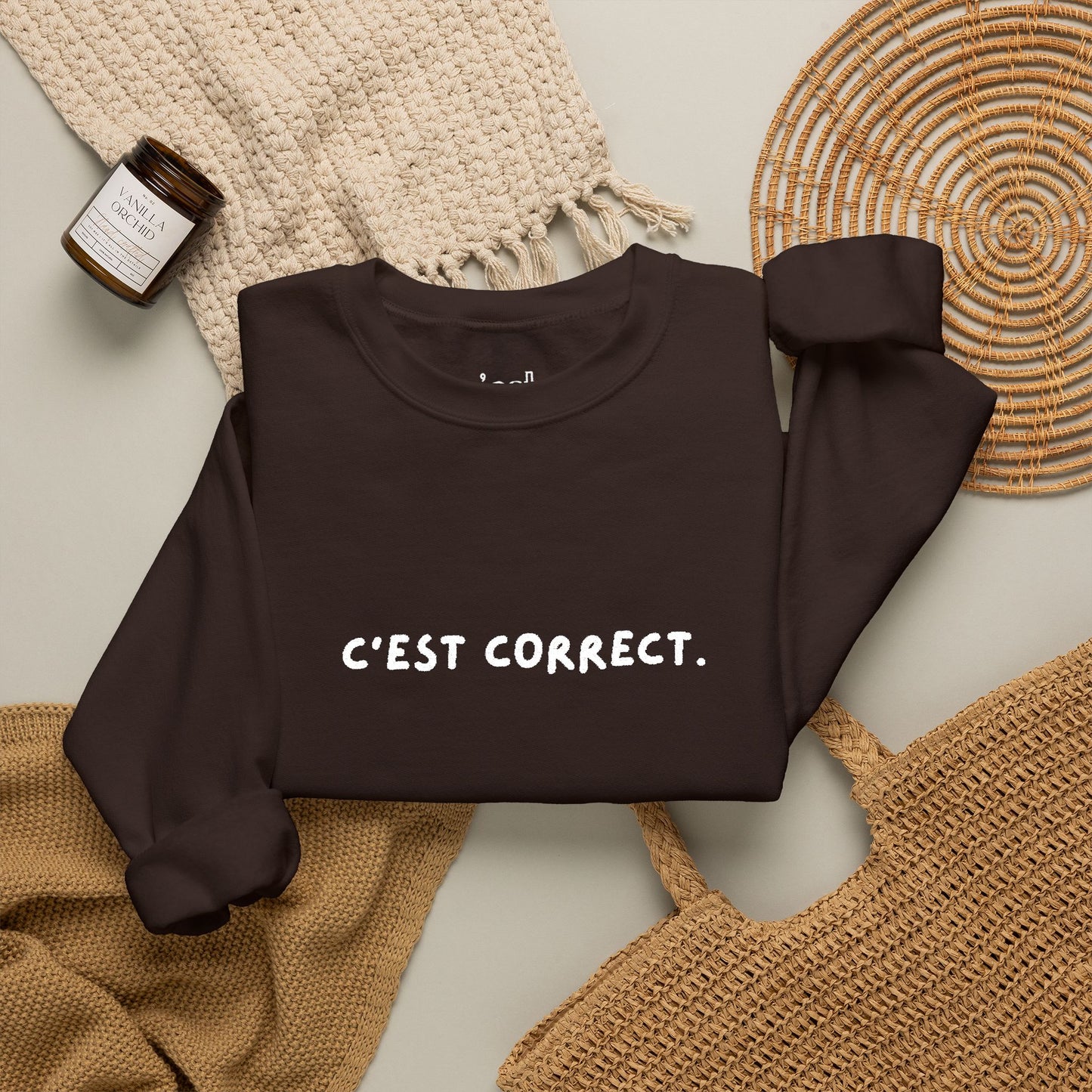 C’est correct | Embroidered Unisex Crewneck Sweatshirt