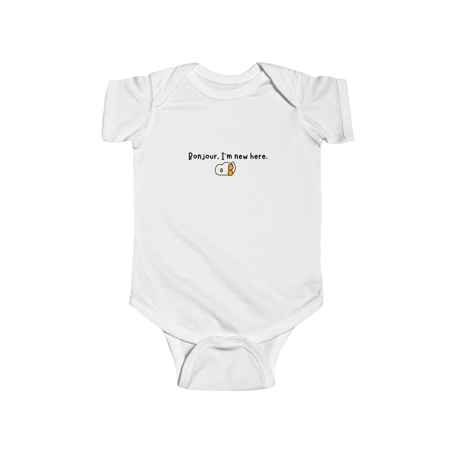 Bonjour, I'm new here. | Infant Bodysuit — Newborn Baby Welcome Onesie
