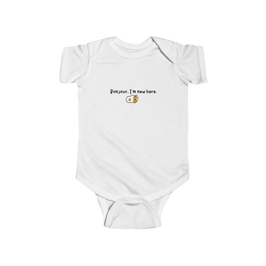 Bonjour, I'm new here. | Infant Bodysuit — Newborn Baby Welcome Onesie