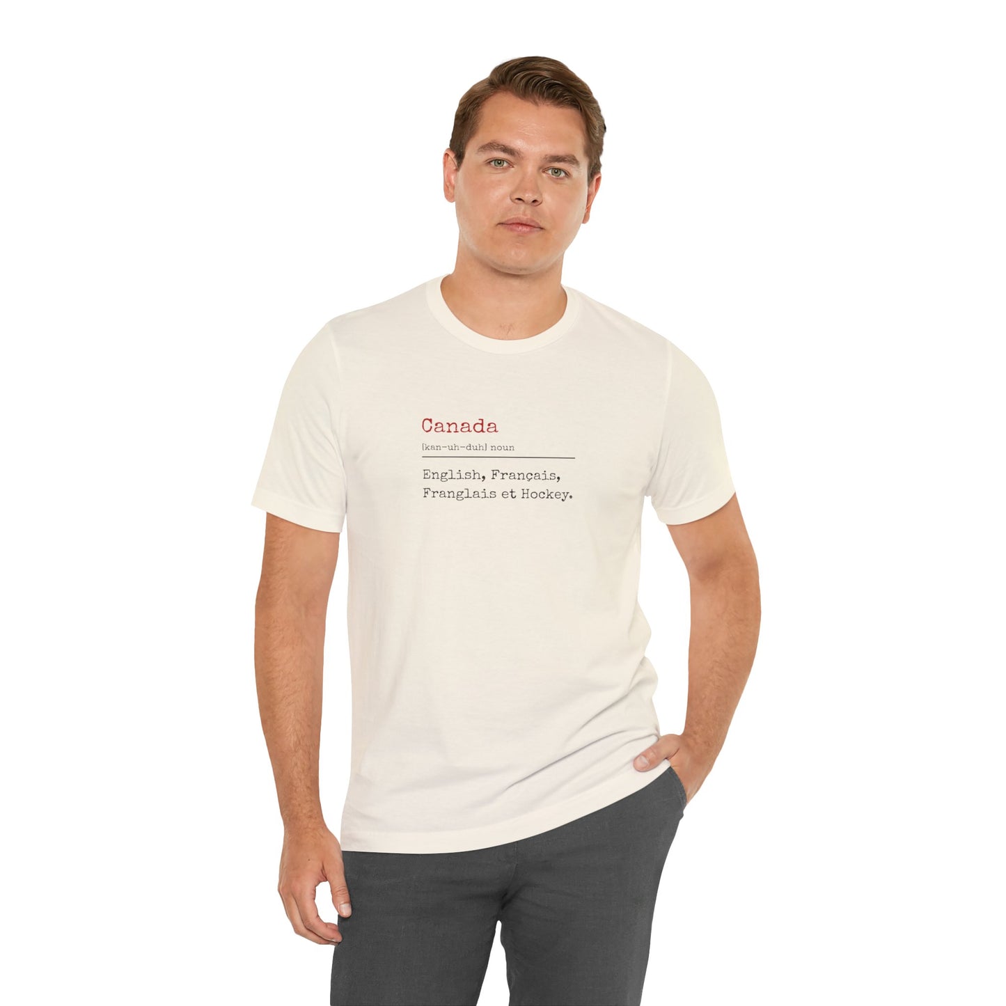 Canada Définition — English, Français, Franglais et Hockey Casual T‑Shirt