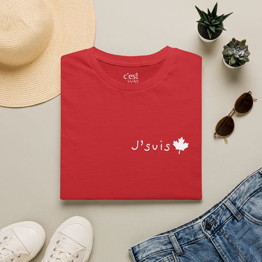 J'suis | T-Shirt with Maple Leaf Minimalist Canada Tee