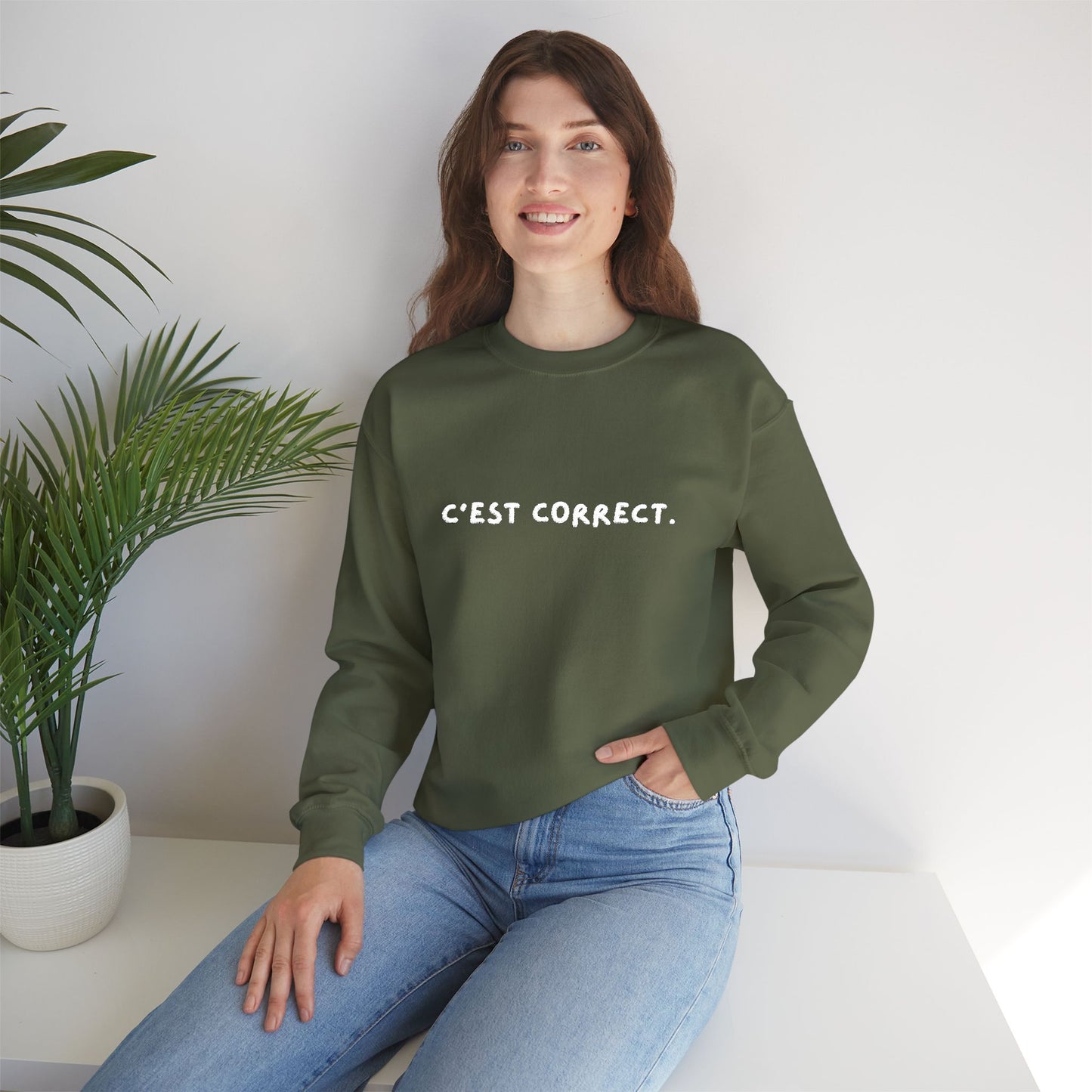 C’est correct | Embroidered Unisex Crewneck Sweatshirt