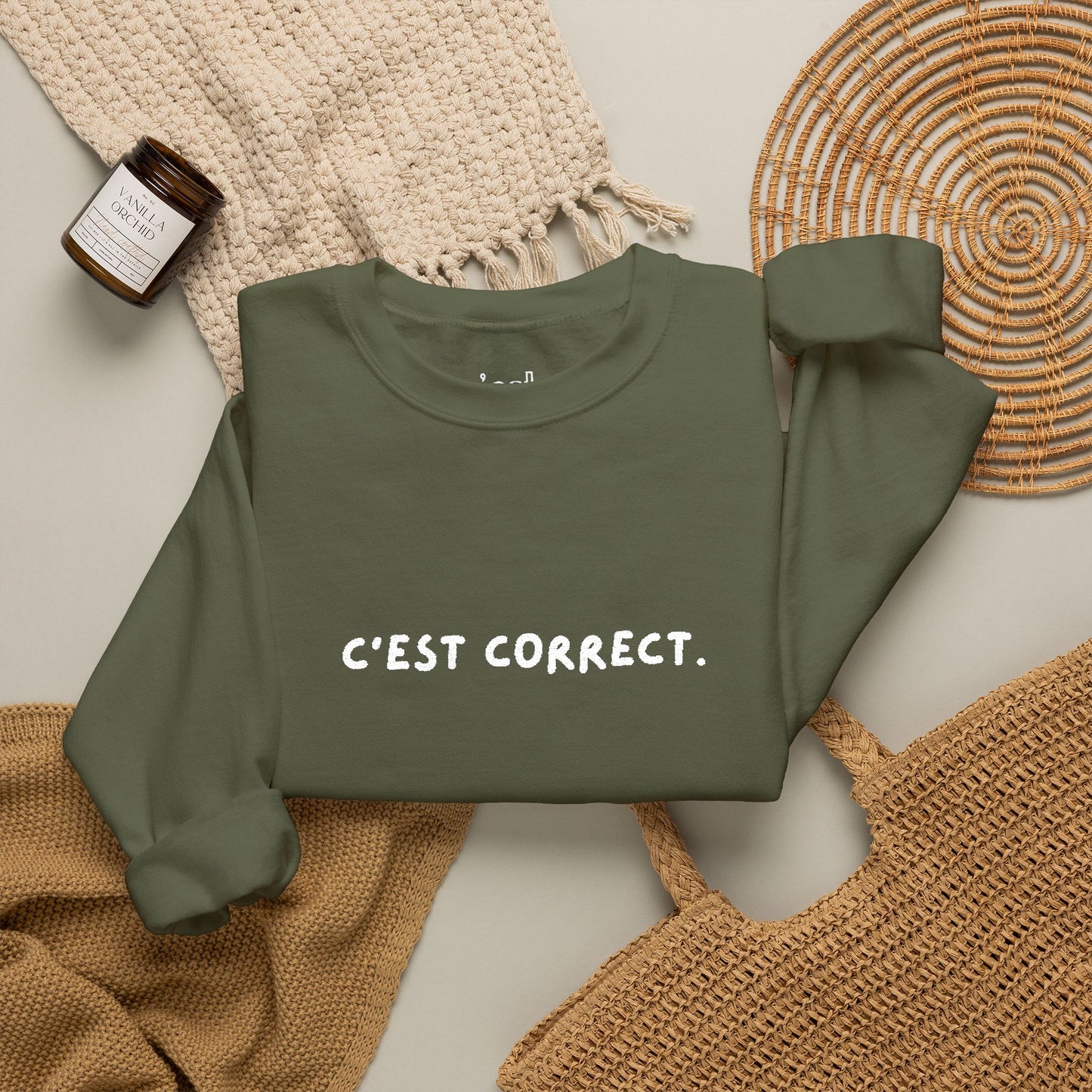 C’est correct | Embroidered Unisex Crewneck Sweatshirt
