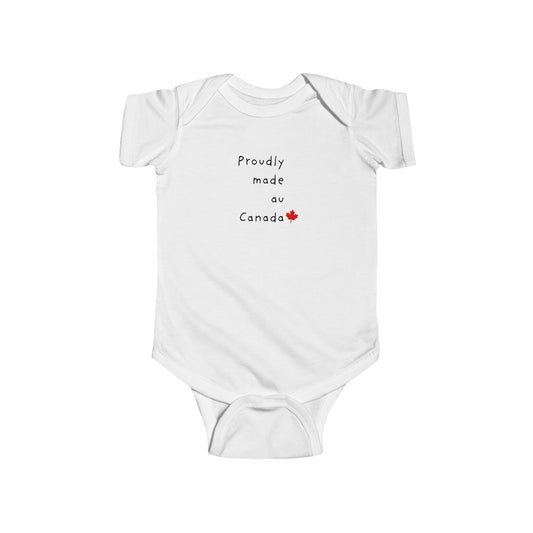 Proudly made au Canada | Infant Bodysuit — Newborn Baby Welcome Onesie