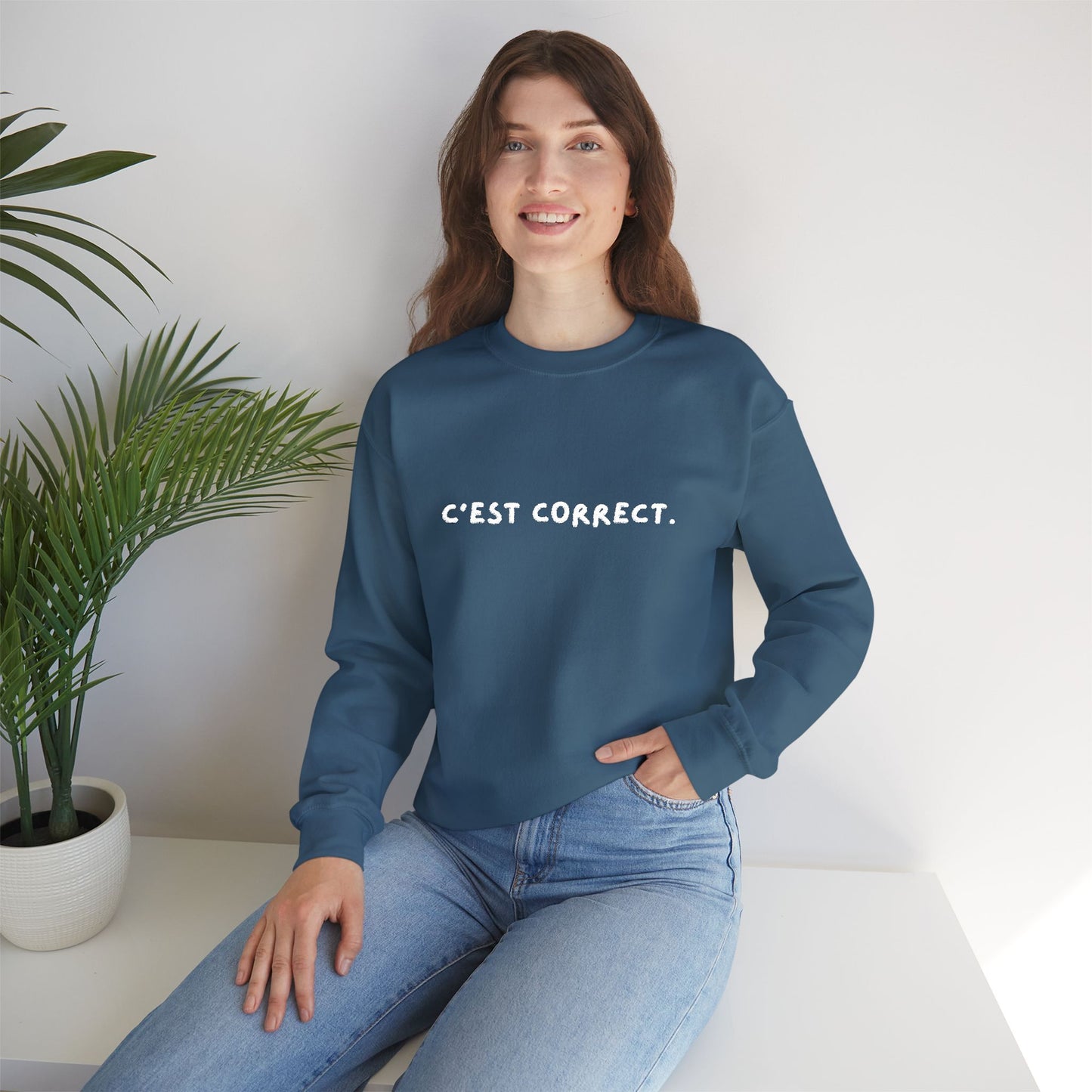 C’est correct | Embroidered Unisex Crewneck Sweatshirt